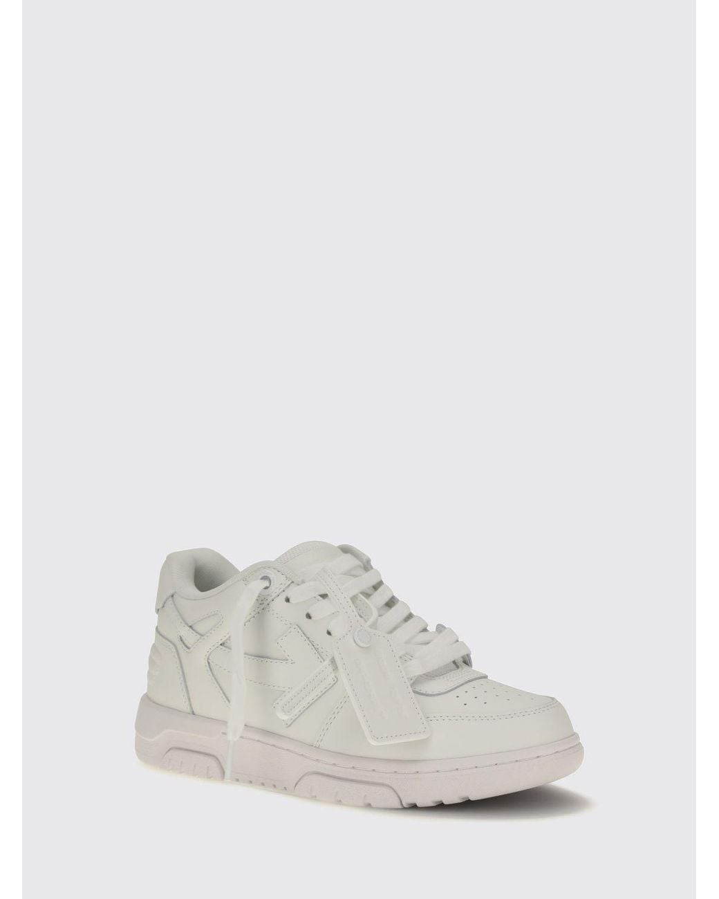 Off-White c/o Virgil Abloh White Out Of Office Calf Leather Sneakers With Signature Zip Tie Tag