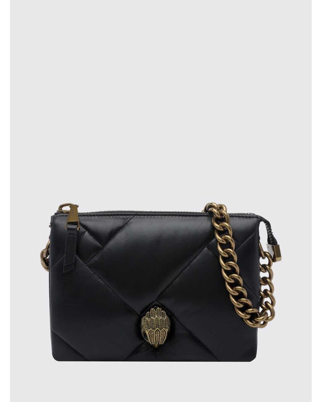 Kurt Geiger Black Kensington Matelassé Leather Crossbody Bag