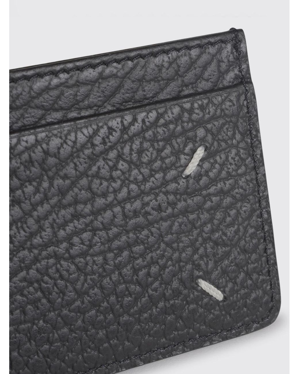 Maison Margiela Gray Flat Calfskin Card Holder With Four Stitches for men