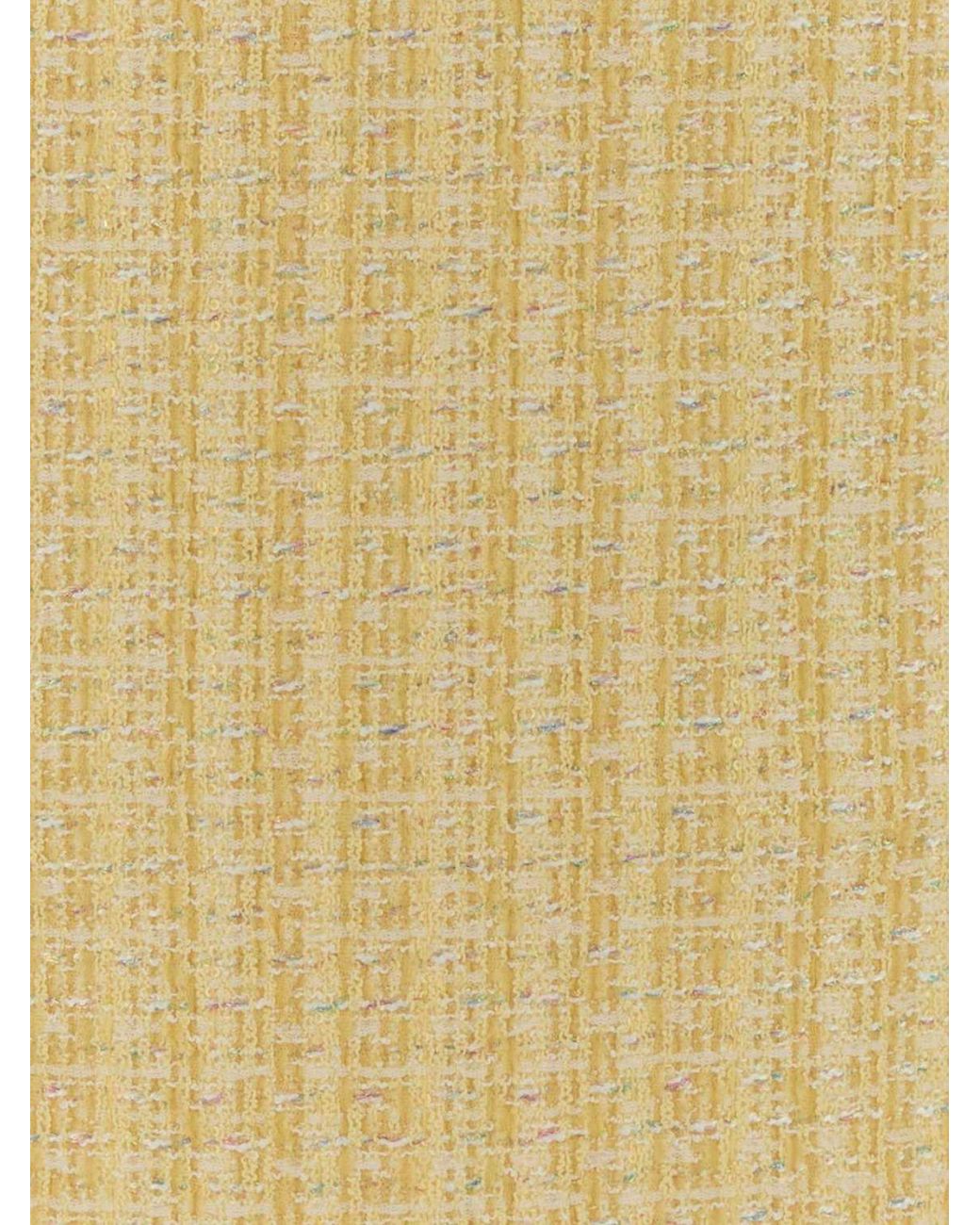 Alessandra Rich Natural High-Waisted Tweed Midi Pencil Skirt With Side Slit