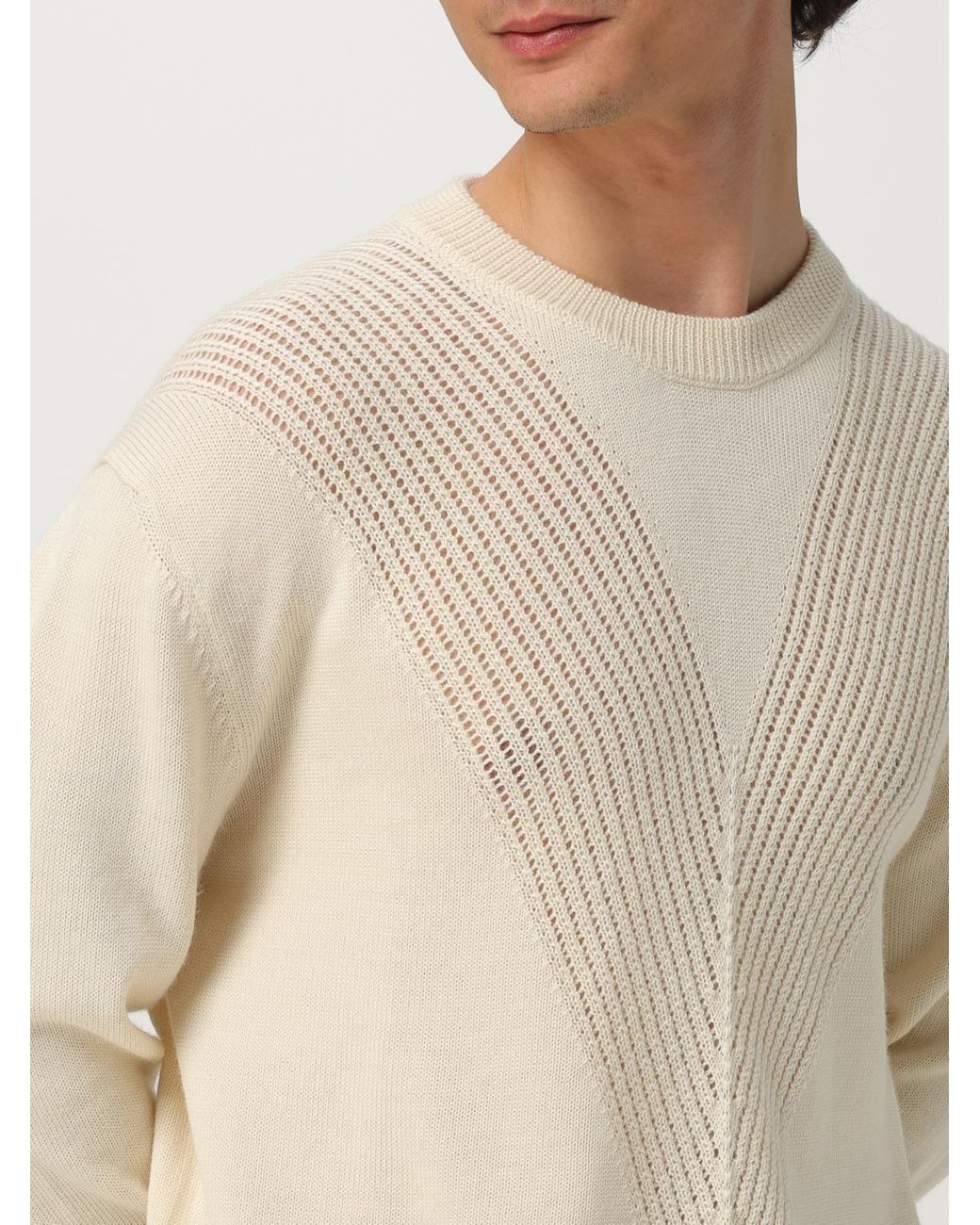 Jil Sander Natural Crew Neck Knit Top for men