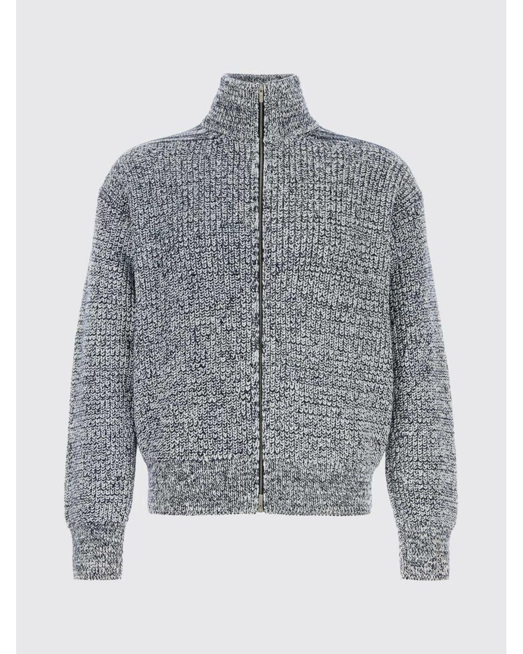 Ferragamo Blue Turtleneck Zip-Up Cardigan for men
