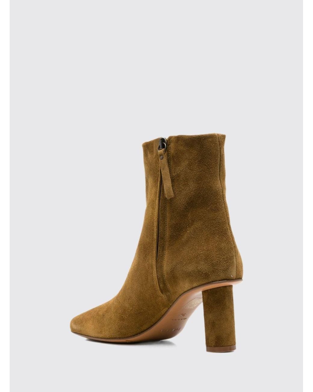 Forte_forte Brown Suede Ankle Boots With A Block Heel And Zip Closure