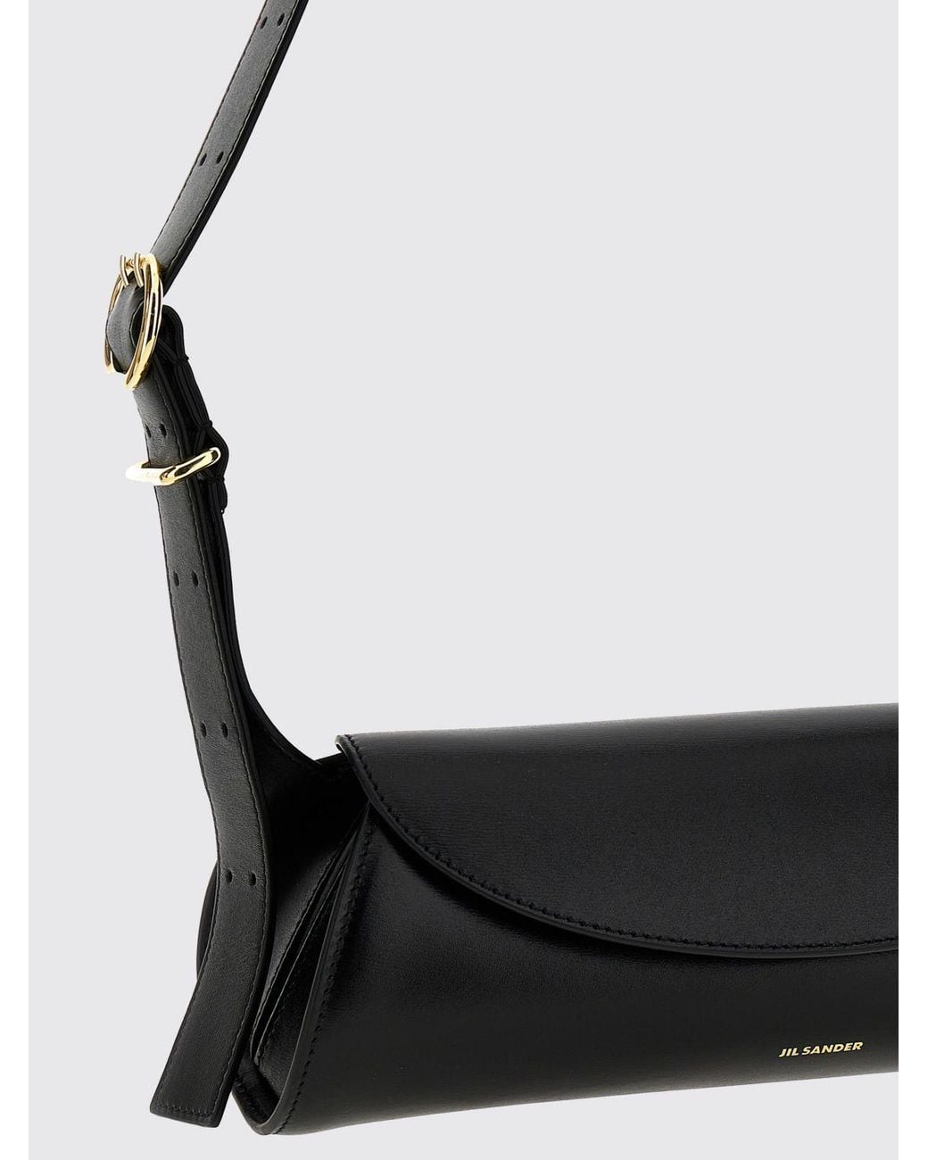 Jil Sander Black Small Cannolo Smooth Calfskin Leather Shoulder Bag