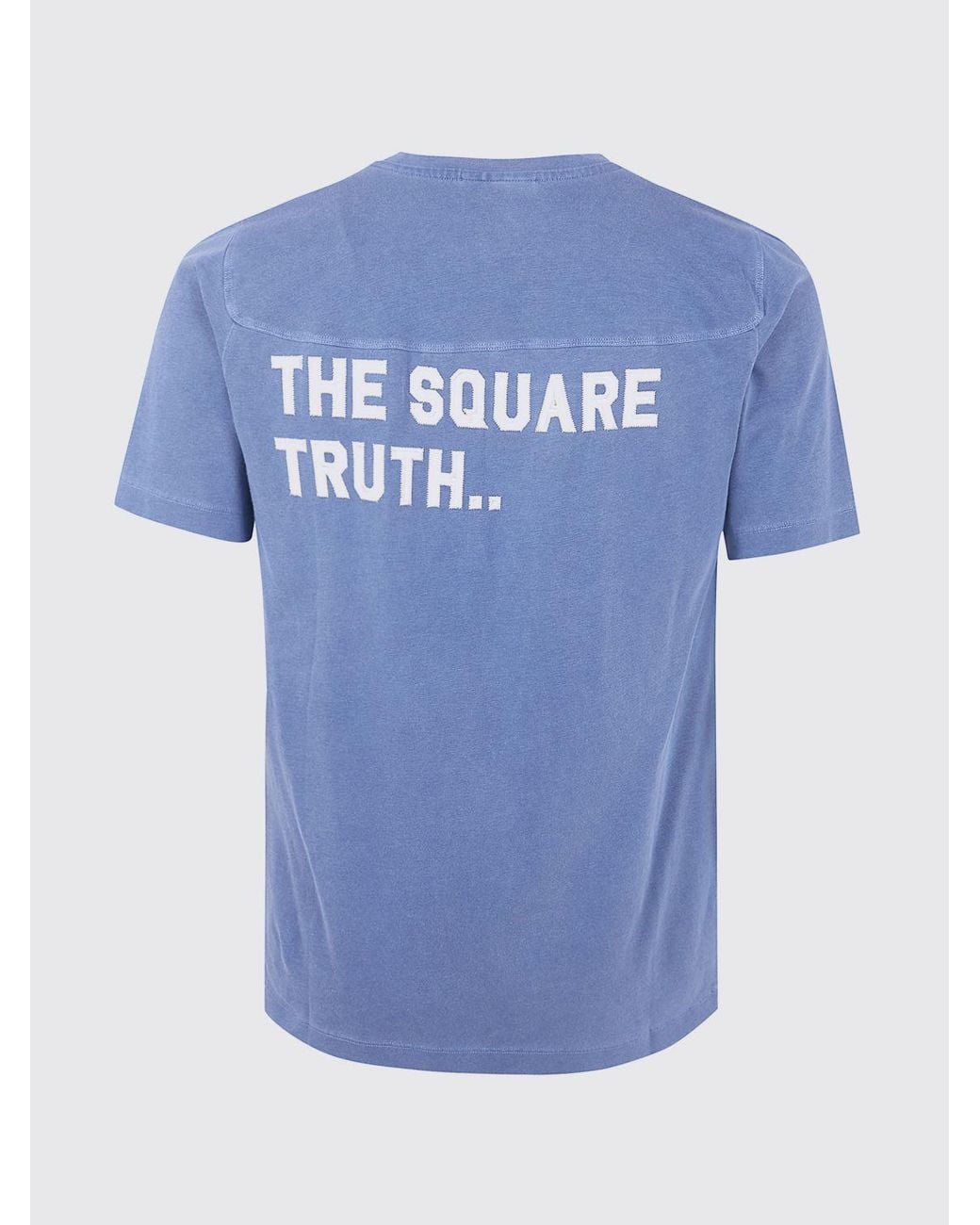 DSquared² Blue Cotton T-Shirt With Slogan Print for men