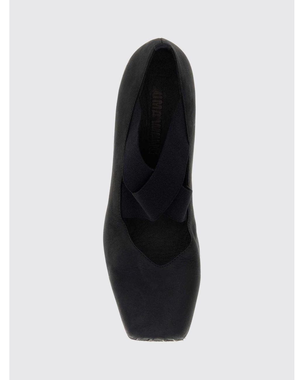 Uma Wang White Smooth Calfskin Mary Jane Flats With Square Toe