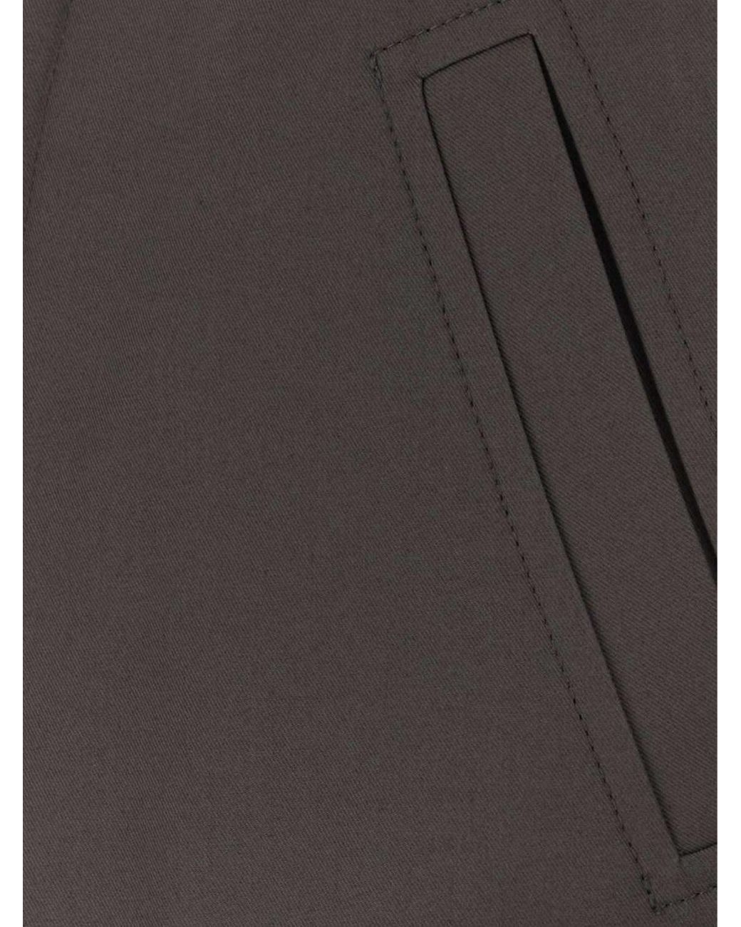 Victoria Beckham Gray Cotton Short Jacket With Funnel Neck And Dropped Shoulders