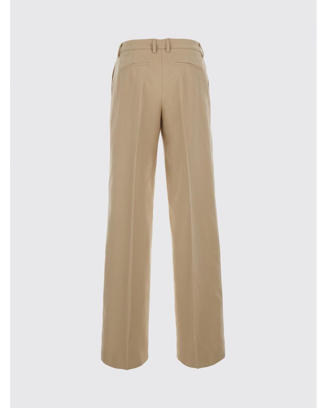 PT Torino Natural Wide-Leg Cotton Trousers With Concealed Closure