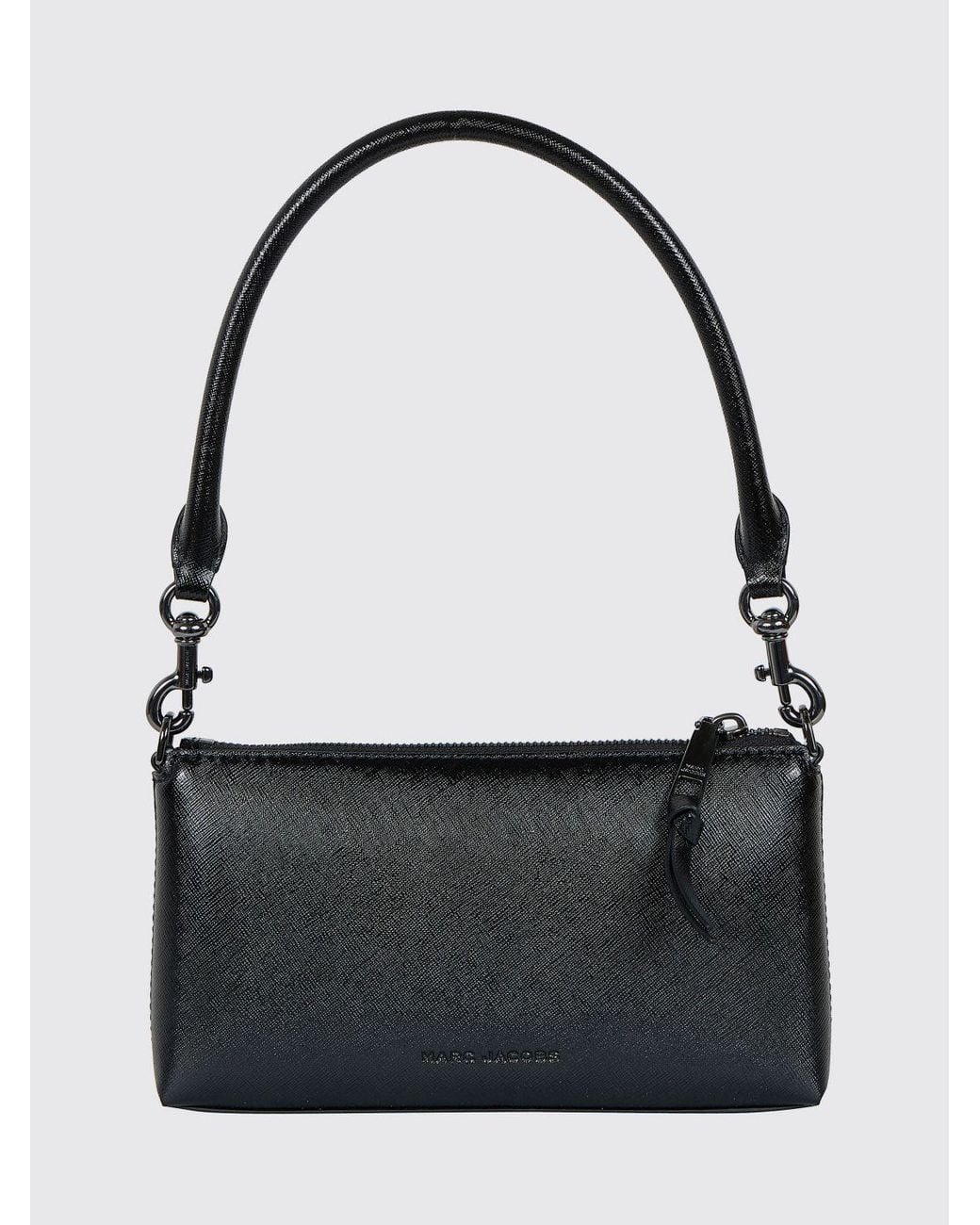 Marc Jacobs Black The Pochette Saffiano Leather Shoulder Bag With Metal Chain