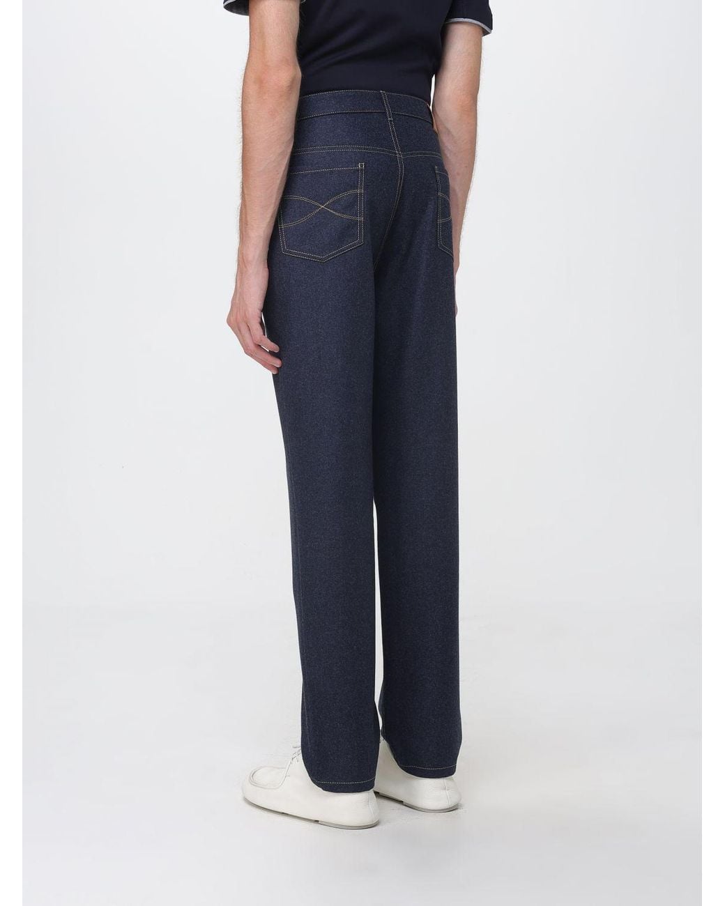 Brunello Cucinelli Blue Five-Pocket Straight-Leg Trousers Crafted for men