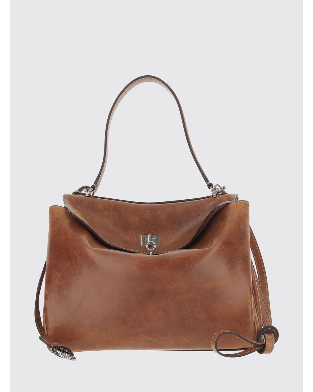 Balenciaga Brown Leather Rodeo Bag