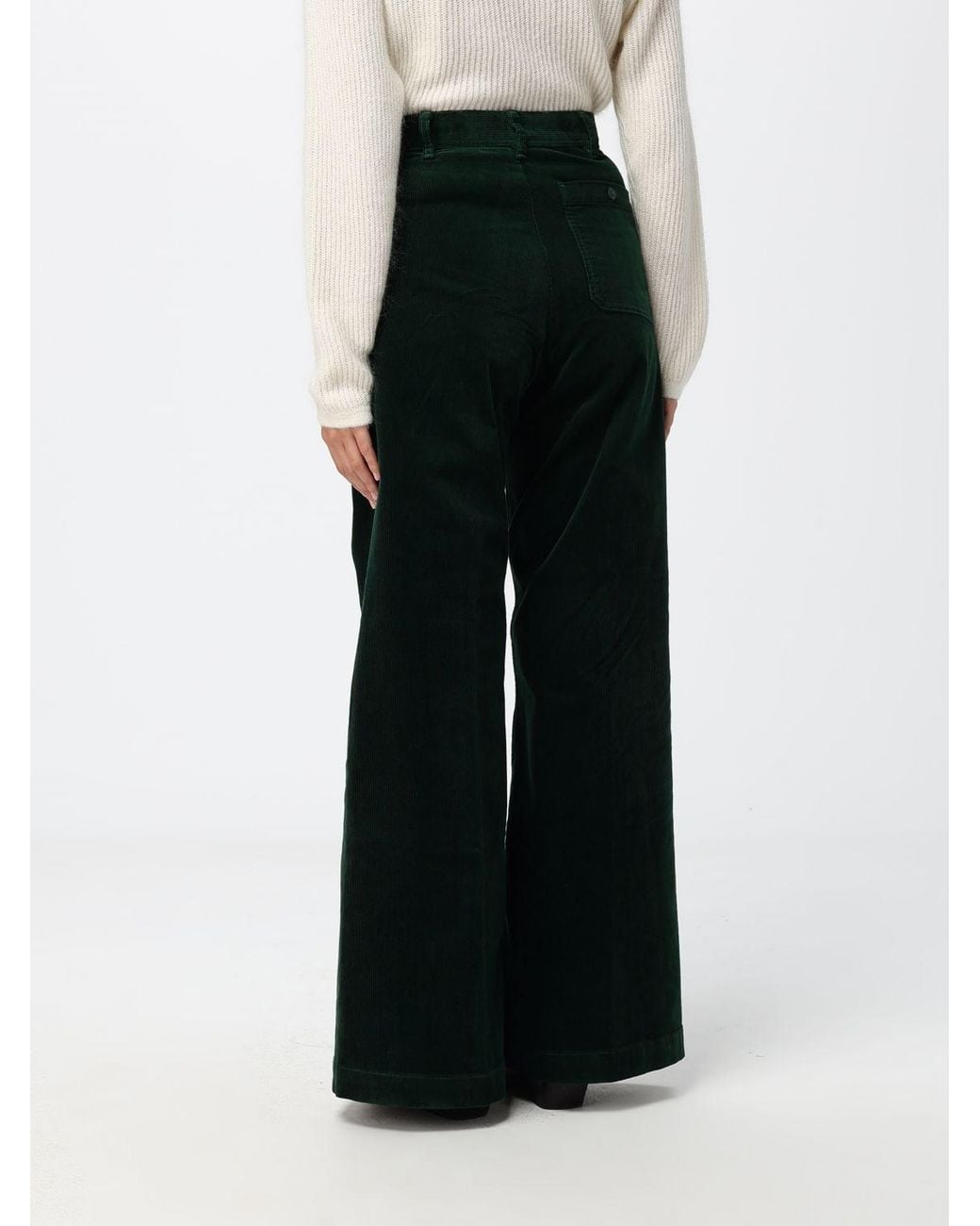 Polo Ralph Lauren Black High-Waisted Corduroy Flare Trousers
