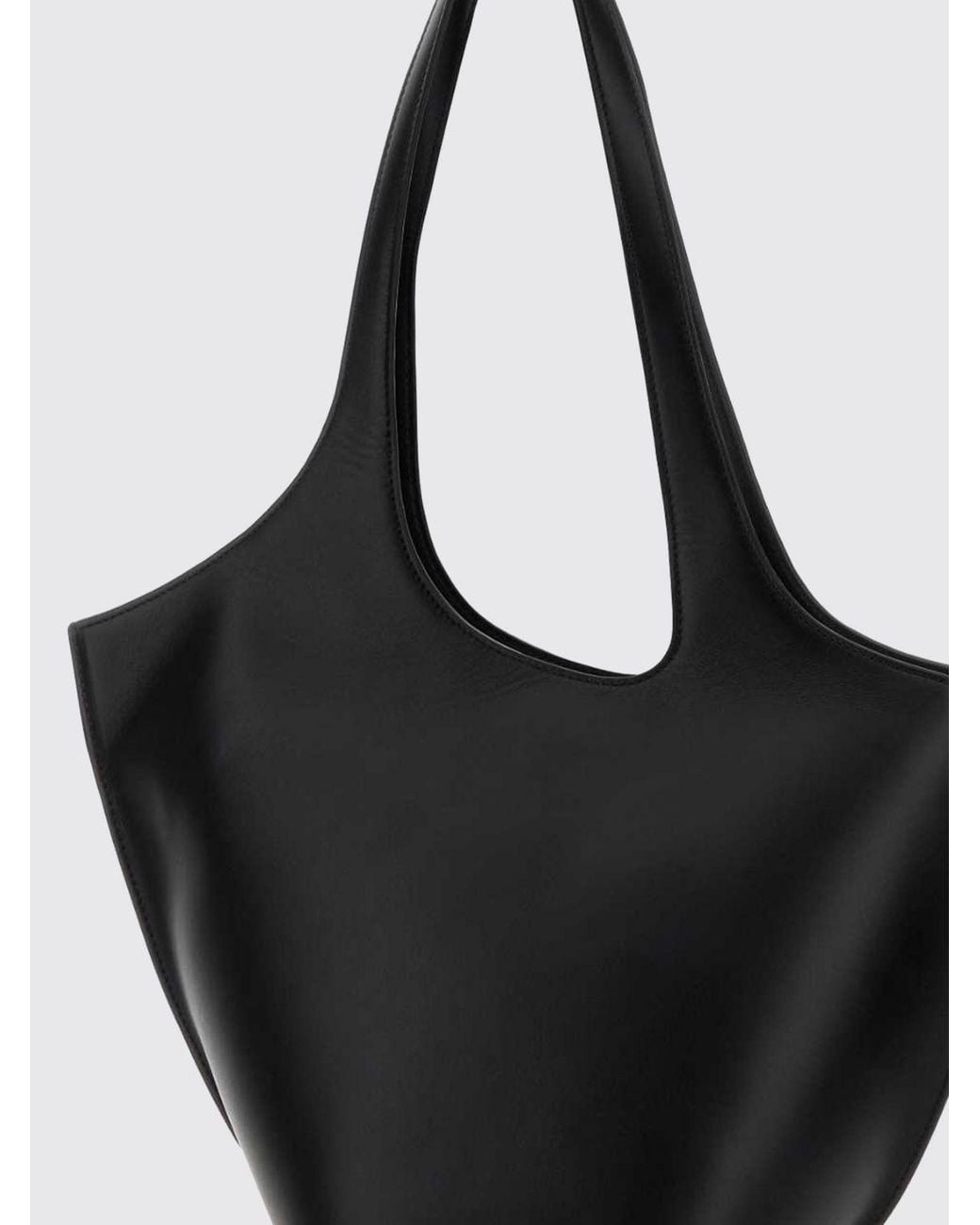 The Attico Black La Scoop Calfskin Shoulder Bag