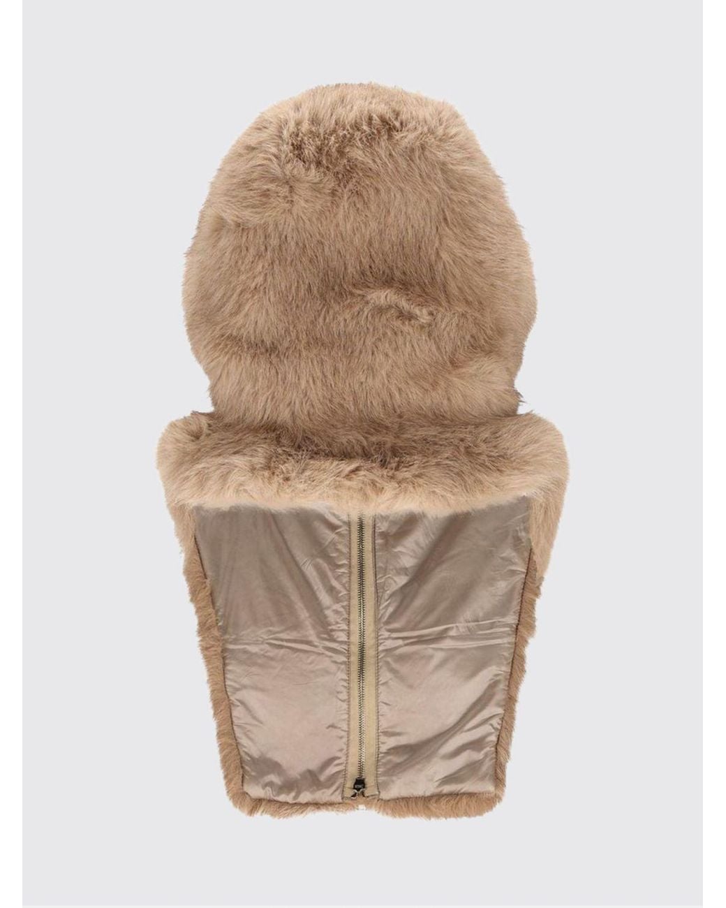 Herno Natural Soft Faux Fur Scarf Collar With Concealed Closure
