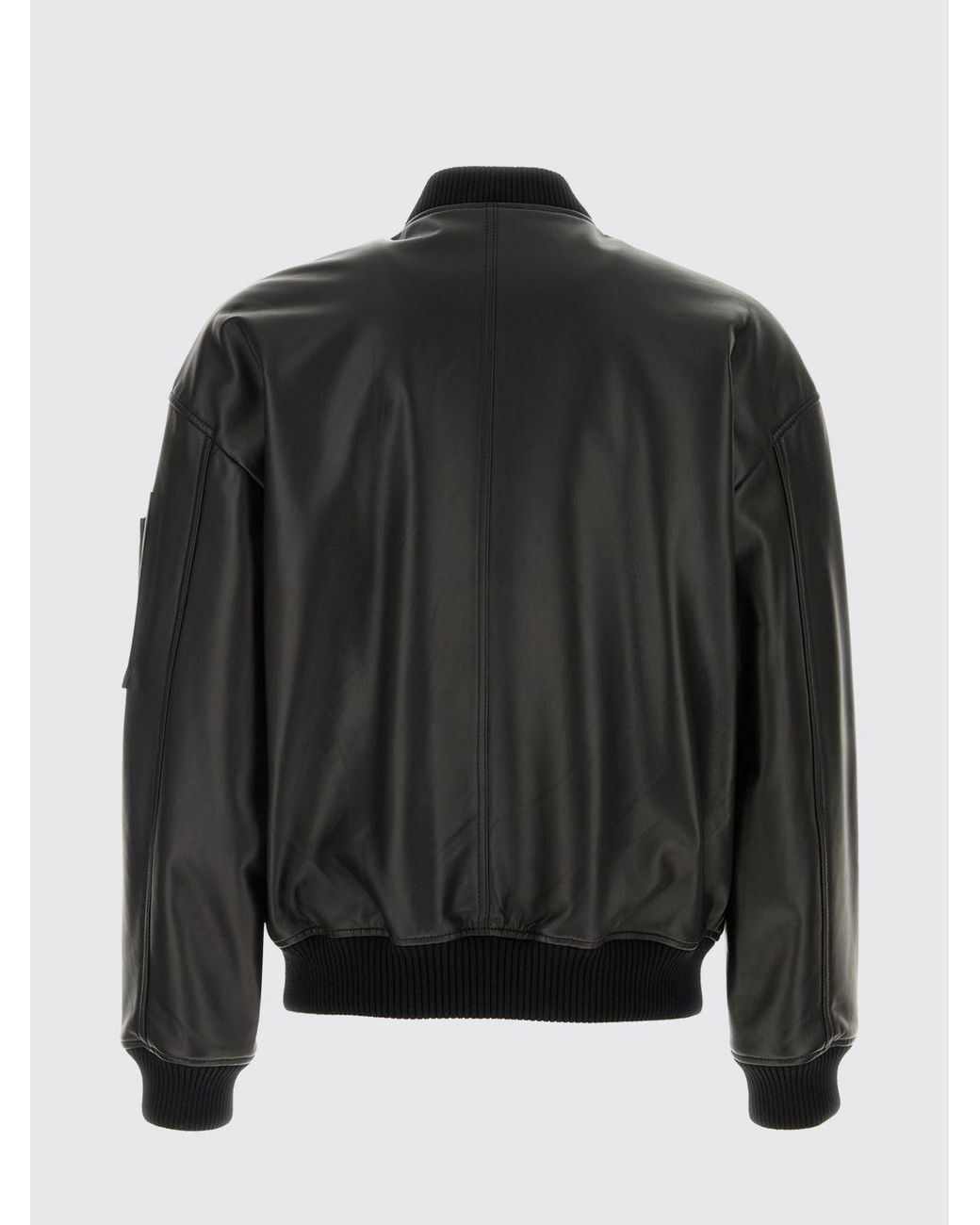 DSquared² Black Leather Bomber Jacket for men