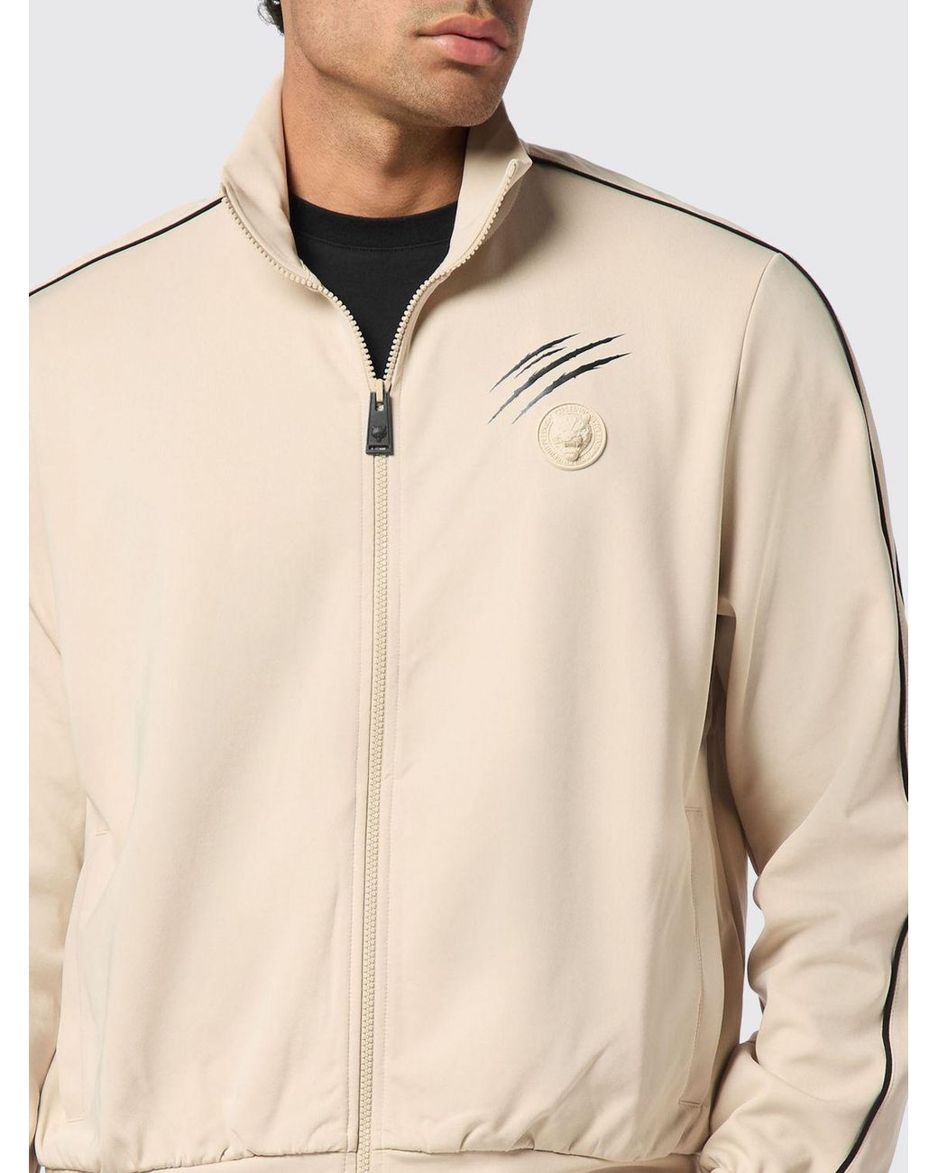 Philipp Plein Natural Polyester Zip-Up Sweatshirt for men