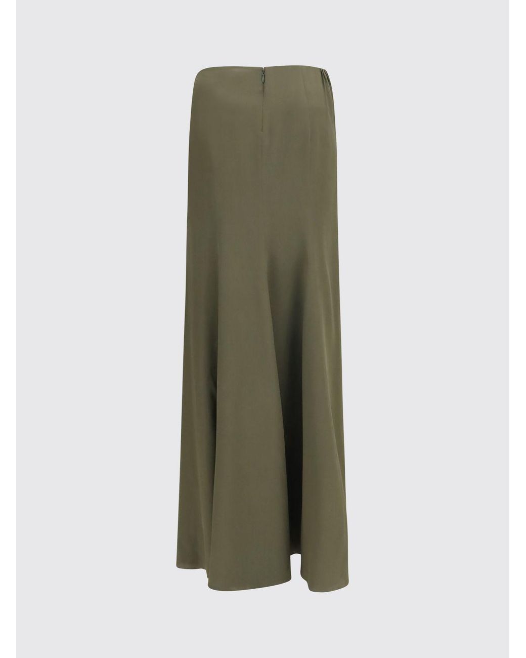 McQueen Green Asymmetrical Draped High-Waisted Maxi Skirt