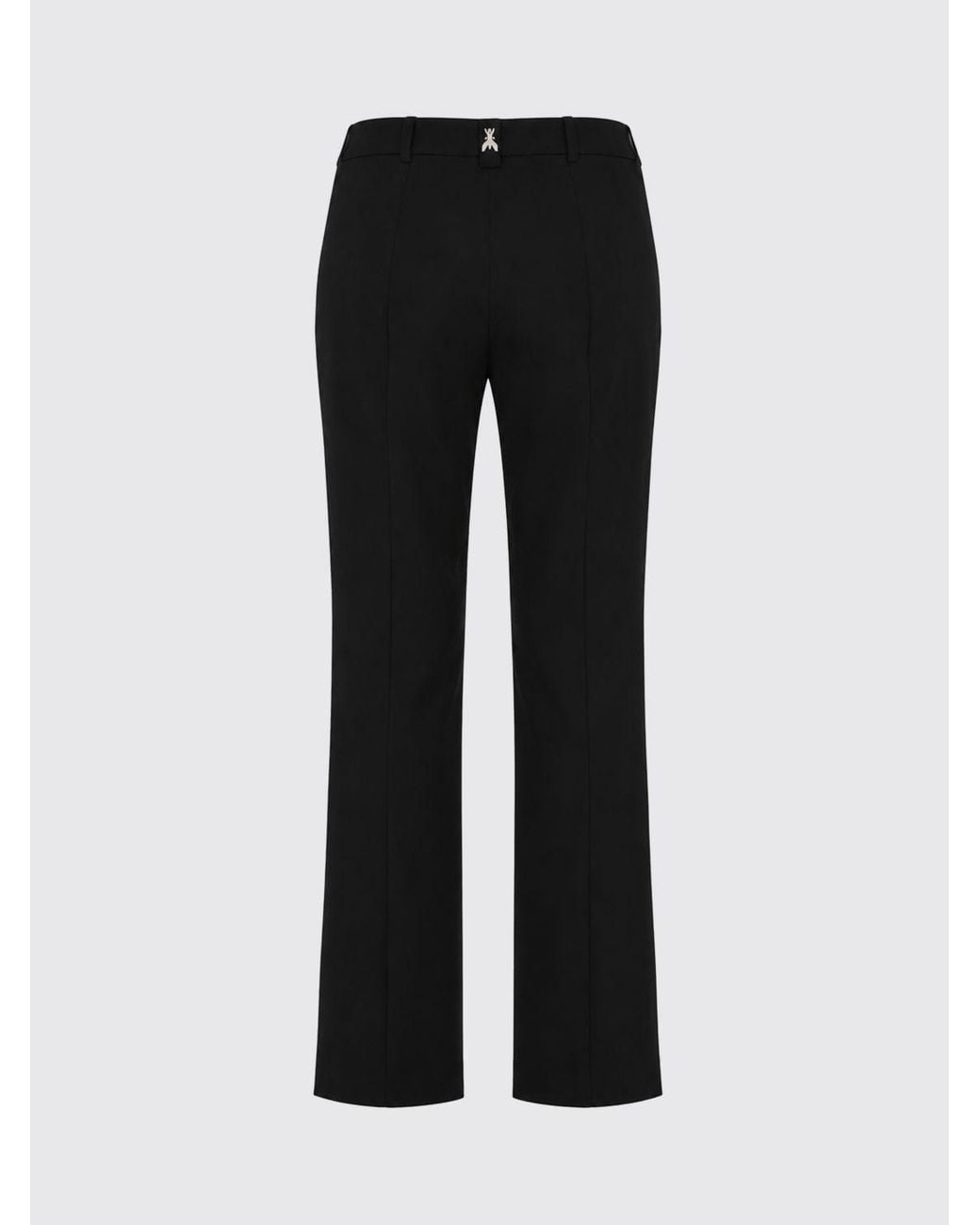 Patrizia Pepe Black Straight Leg Tailored Crêpe Trousers With Slant Pockets