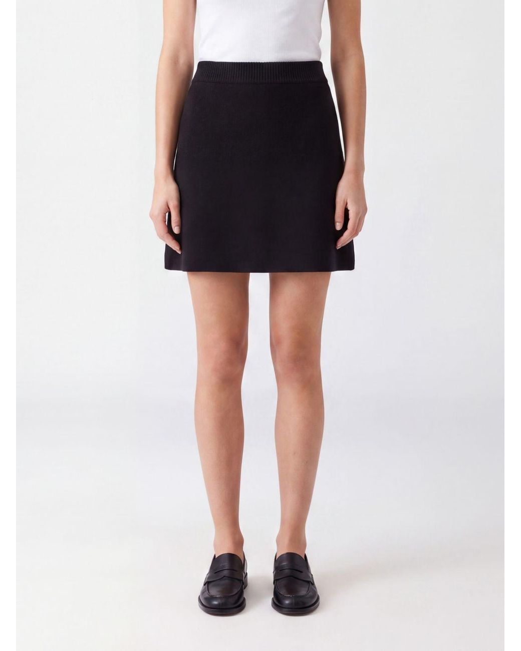 Lisa Yang Black High-Waisted Flared Mini Skirt
