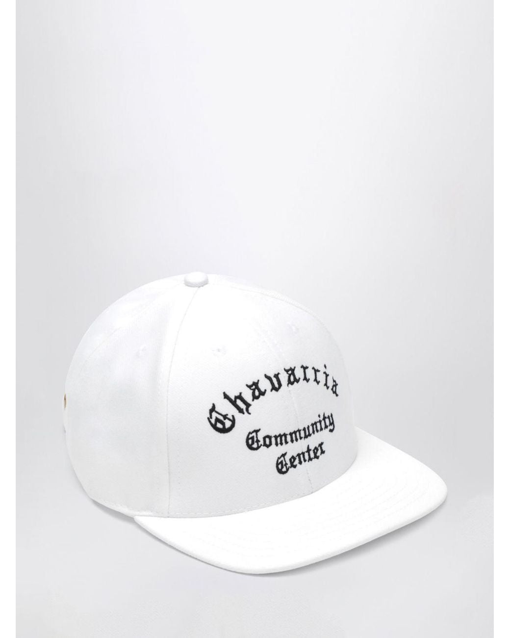 Willy Chavarria White Baseball Cap With Embroidered Logo And Slogan Print for men