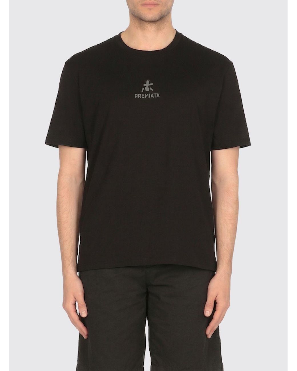 Premiata Black Cotton T-Shirt With Logo for men