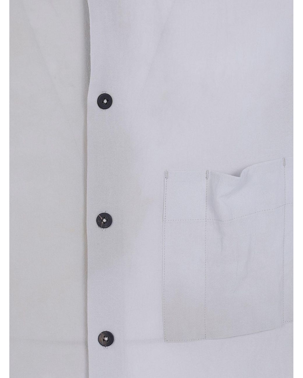 Ziggy Chen Gray Distressed Effect Slim Fit Cotton Shirt for men