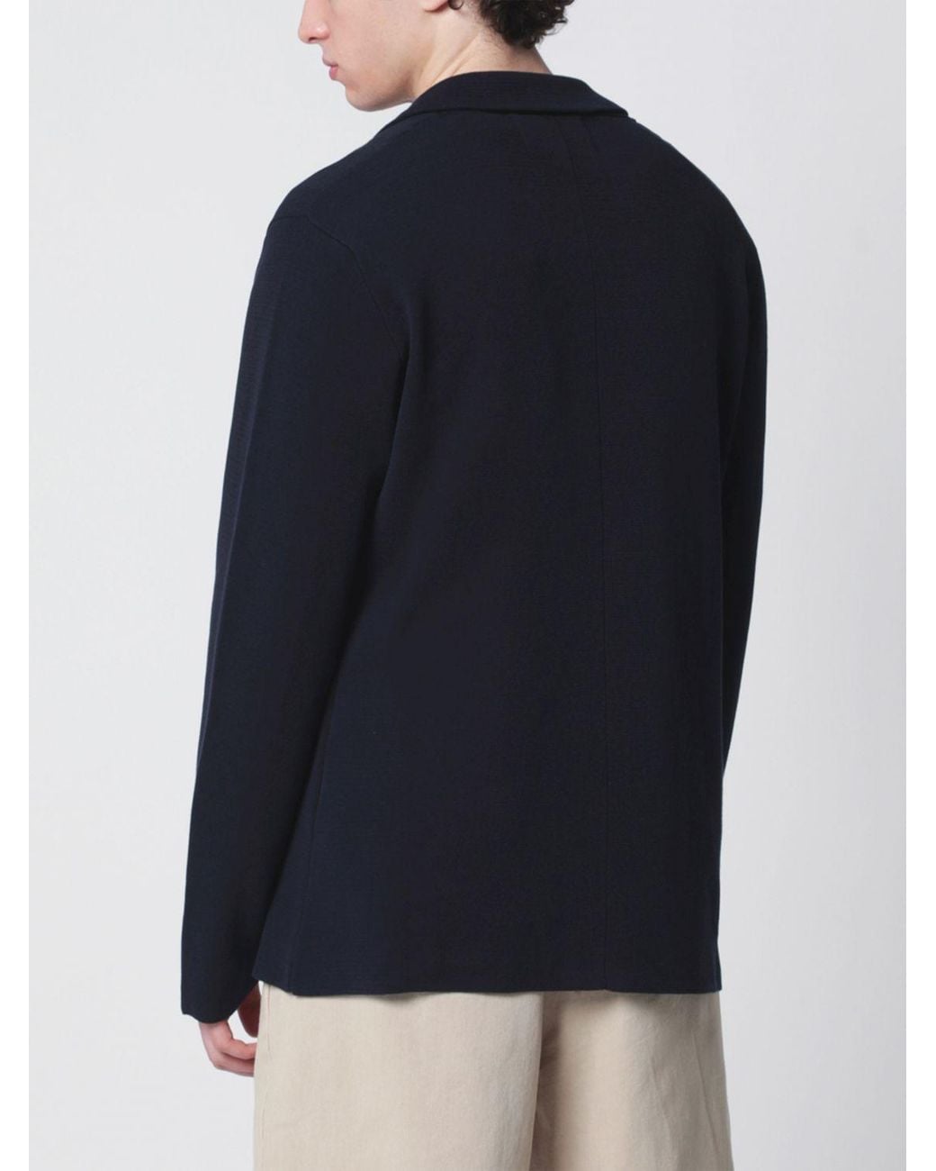 Roberto Collina Blue Single-Breasted Cotton Blazer for men