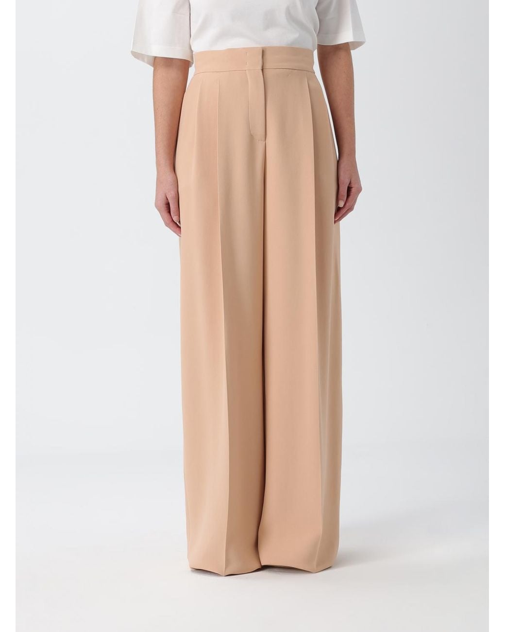 Alberta Ferretti Natural Trousers