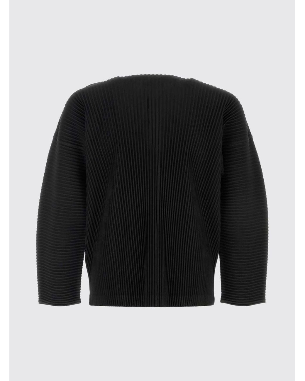 Homme Plissé Issey Miyake Black Homme Plissé Issey Miyake Pleated Crewneck Long-Sleeve Top for men