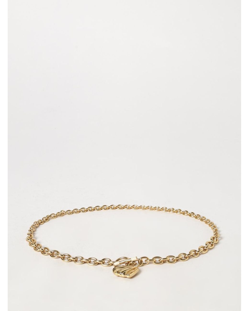 Chloé Natural ChloÉ -Tone Brass Necklace With Heart-Shaped Pendant
