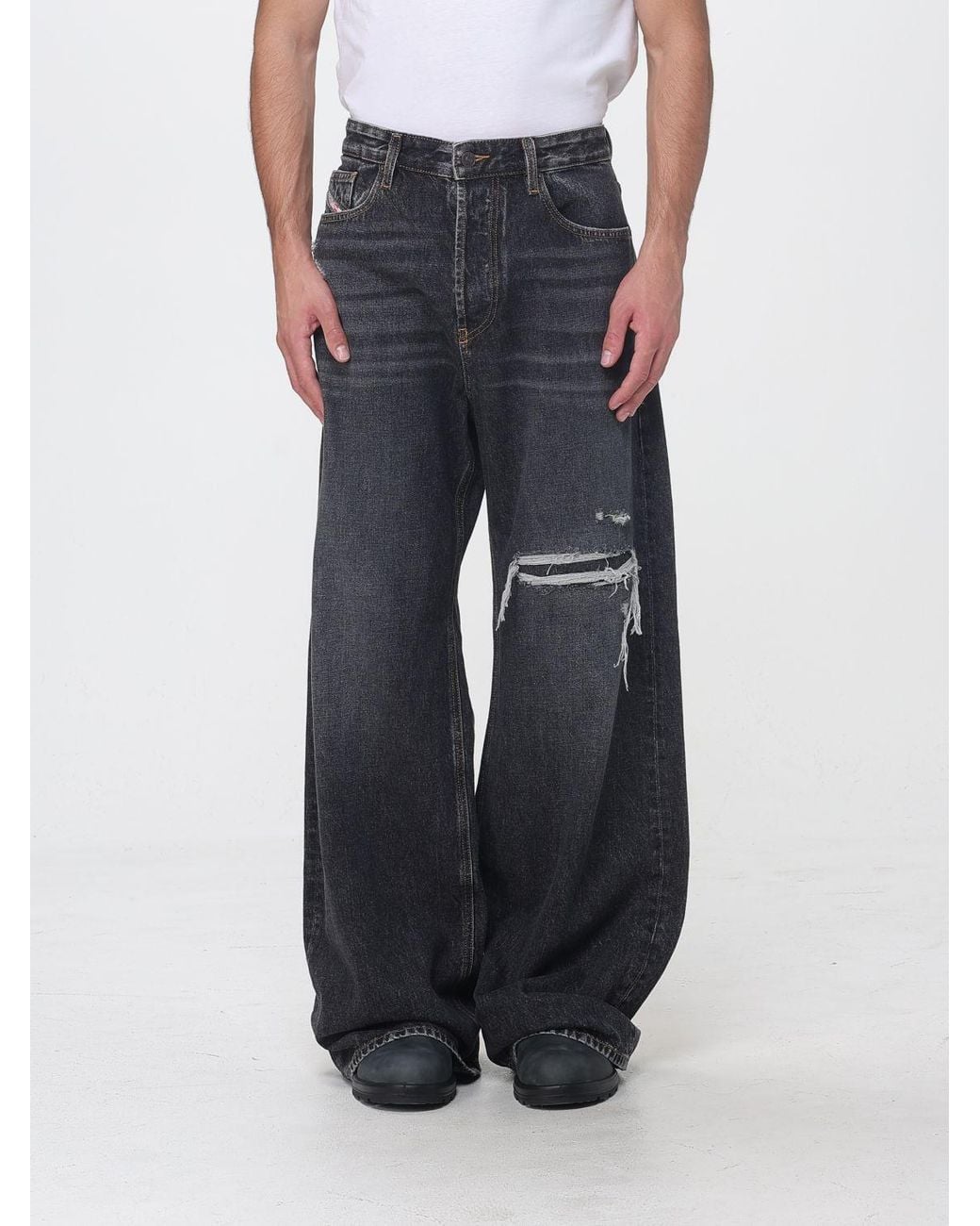 DIESEL Black D-Rise High-Waisted Wide-Leg Jeans for men