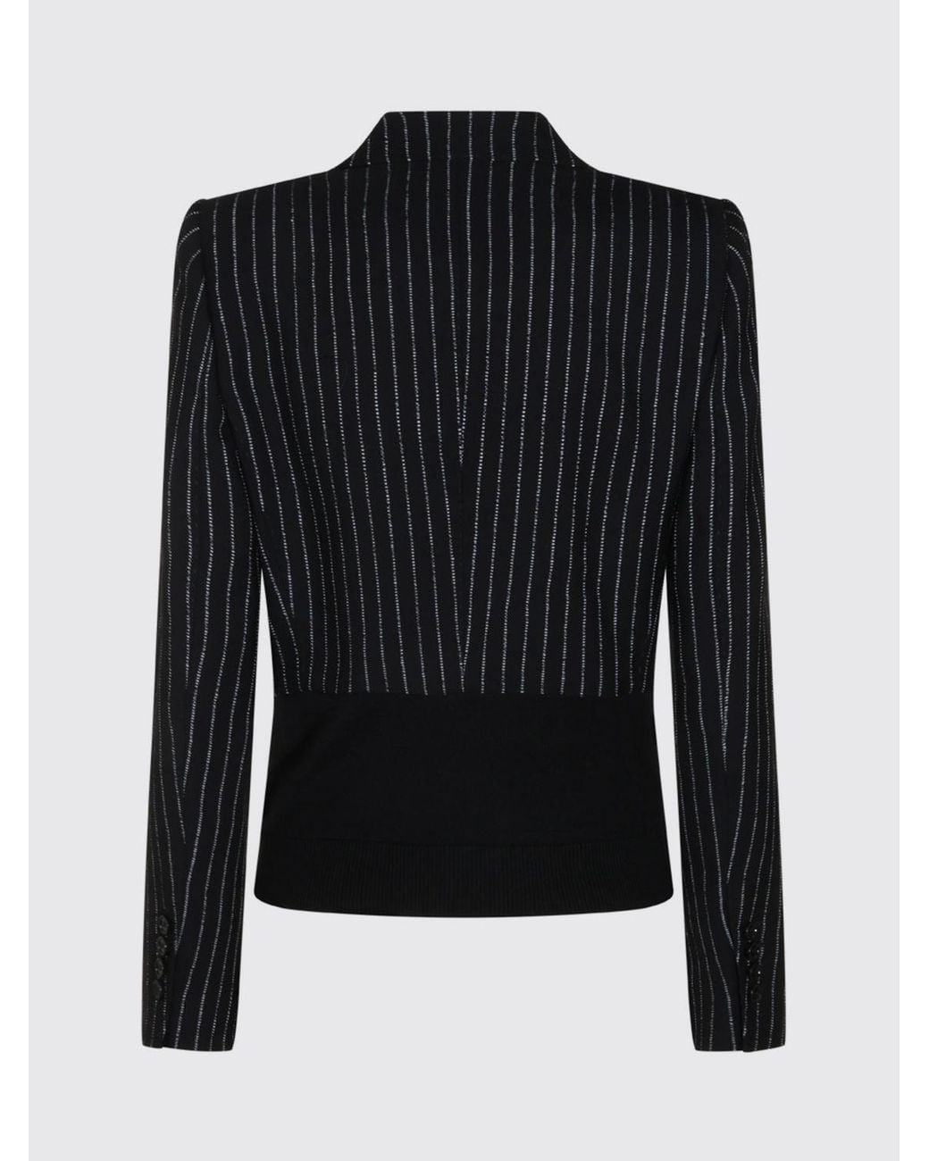 Dolce & Gabbana Black Dolce &Amp Gabbana Slim Fit Pinstriped Wool Single-Breasted Blazer With Peak Lapels