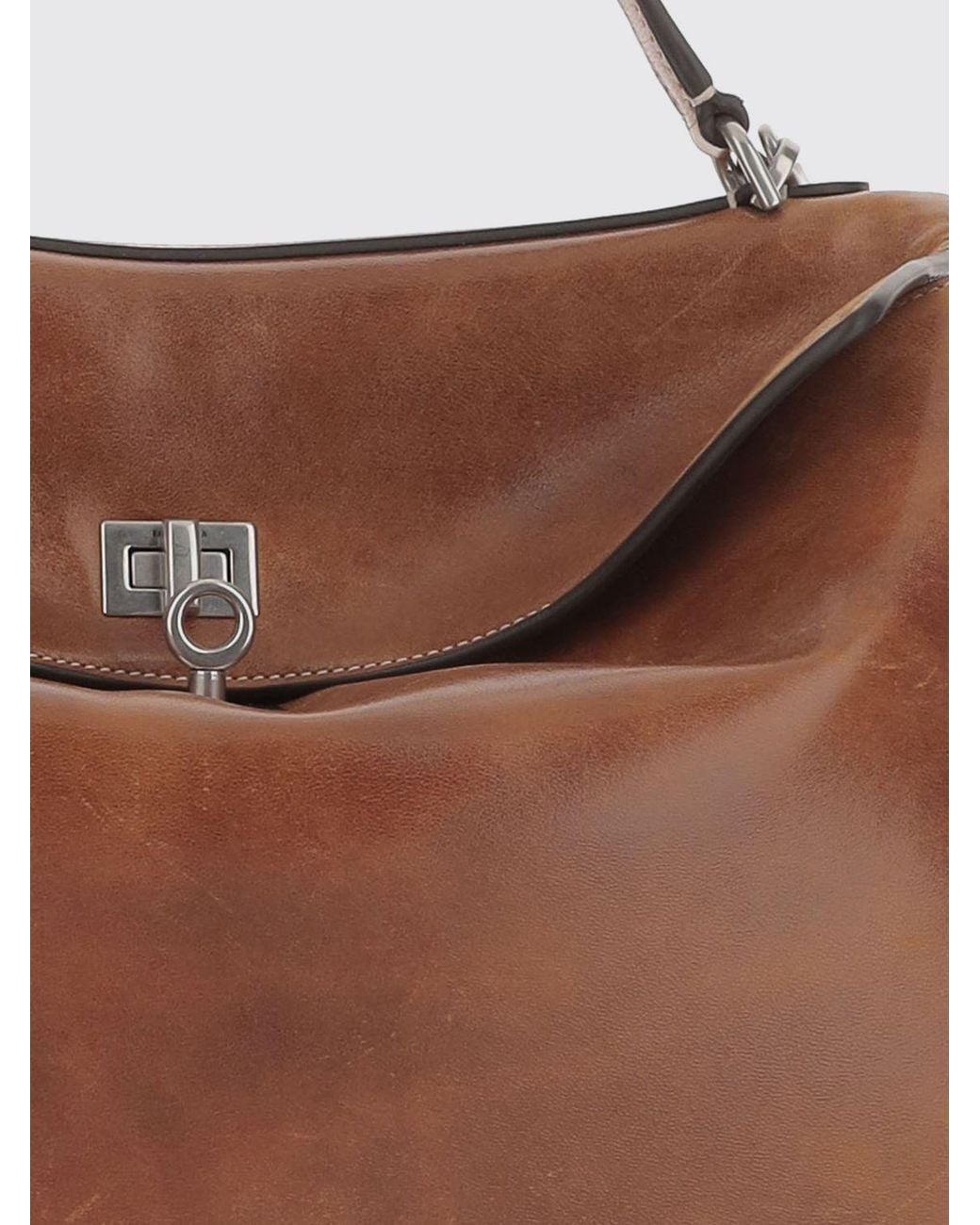 Balenciaga Brown Leather Rodeo Bag