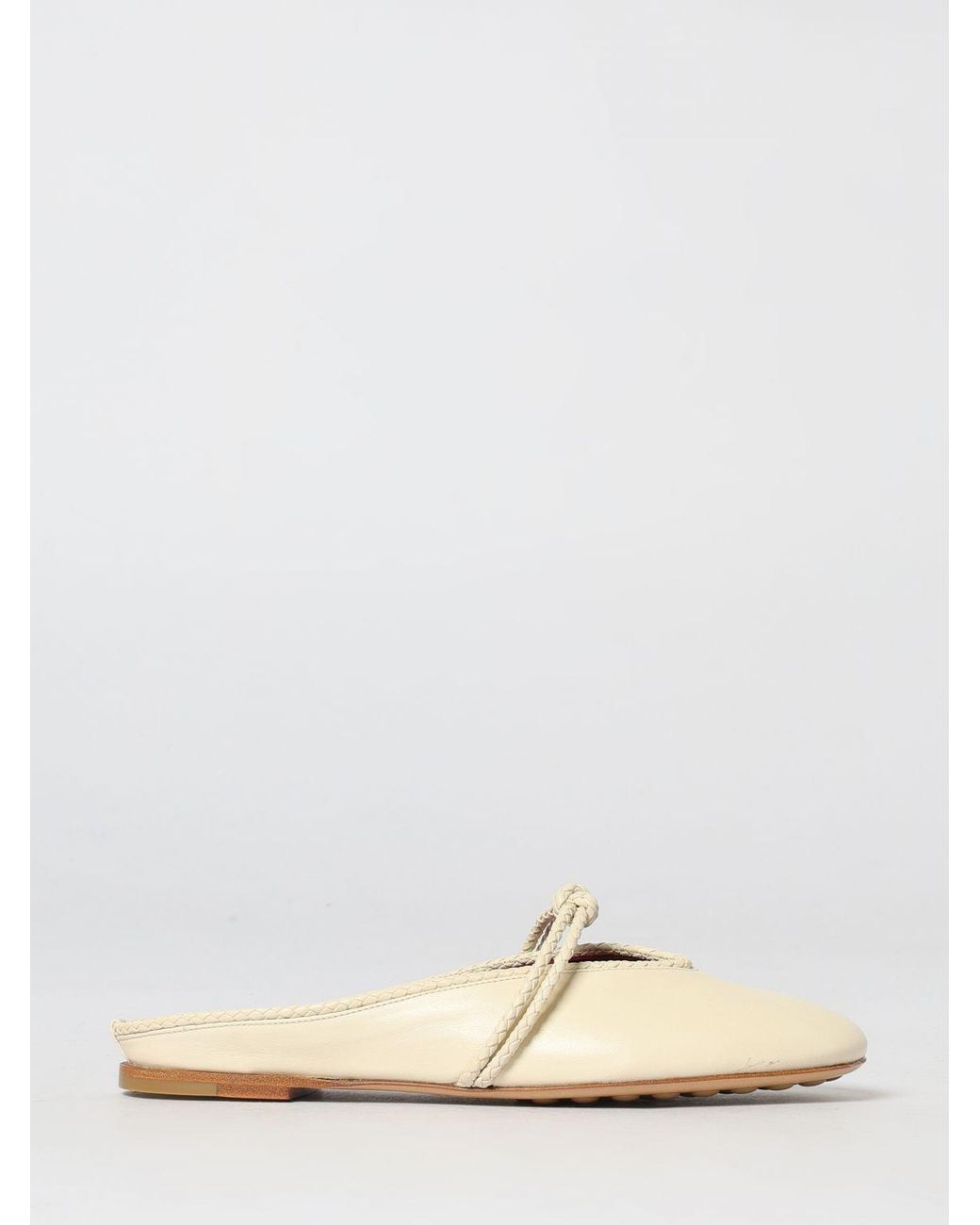 Bottega Veneta White Rosa Leather Mules