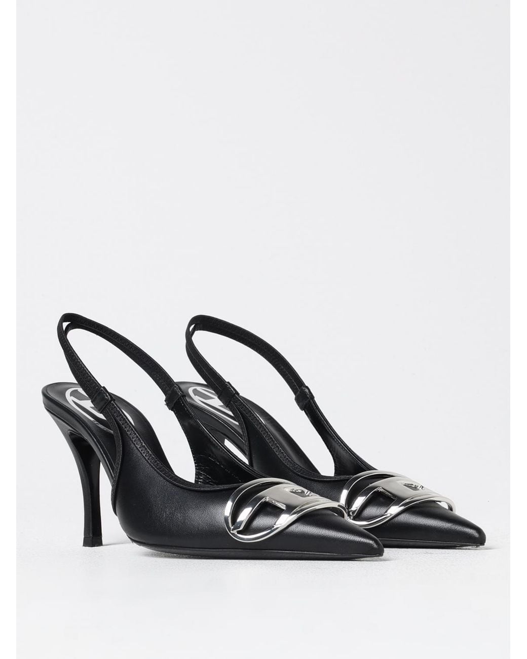 DIESEL White D-Venus Slingbacks Aus Leder