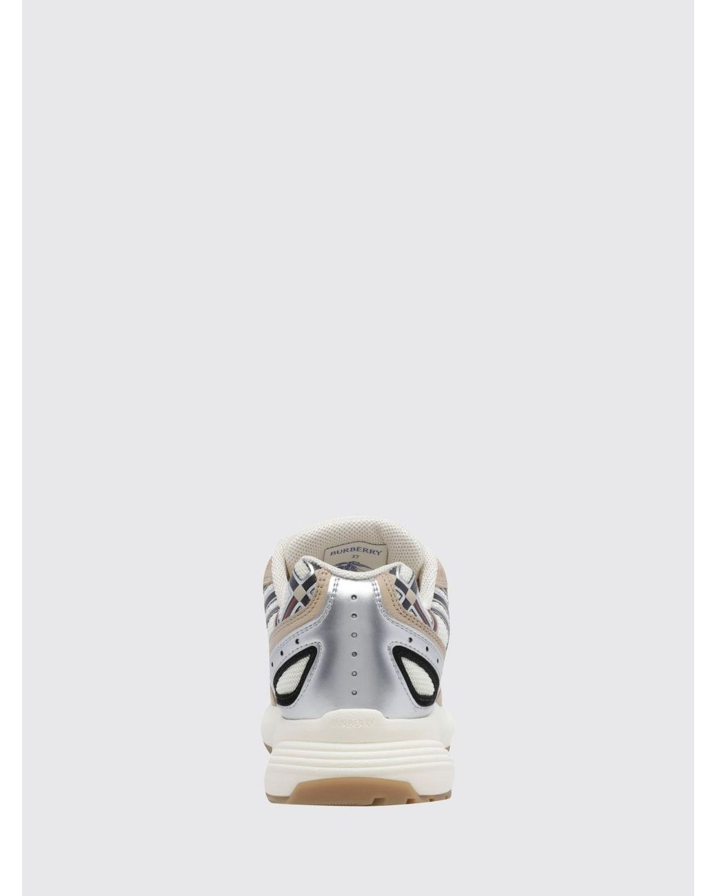 Burberry White Eclipse Suede And Fabric Check Low-Top Sneakers