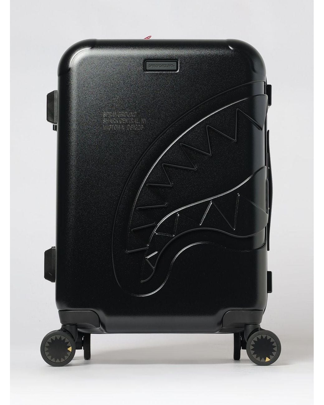Sprayground Black Polycarbonate Travel Trolley With Embossed Logo And Tsa Lock for men
