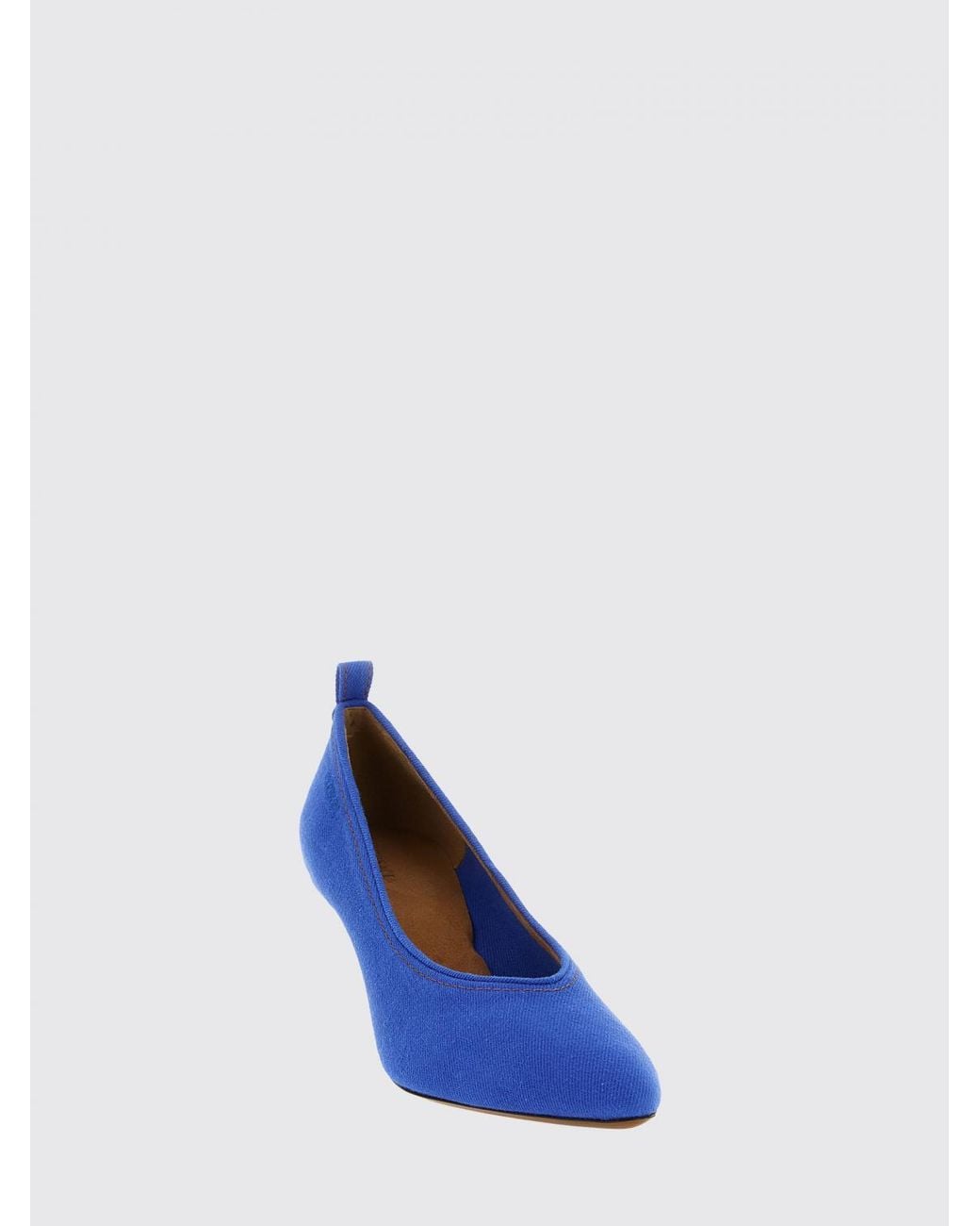 Versace Blue Tina Cotton Twill Pumps