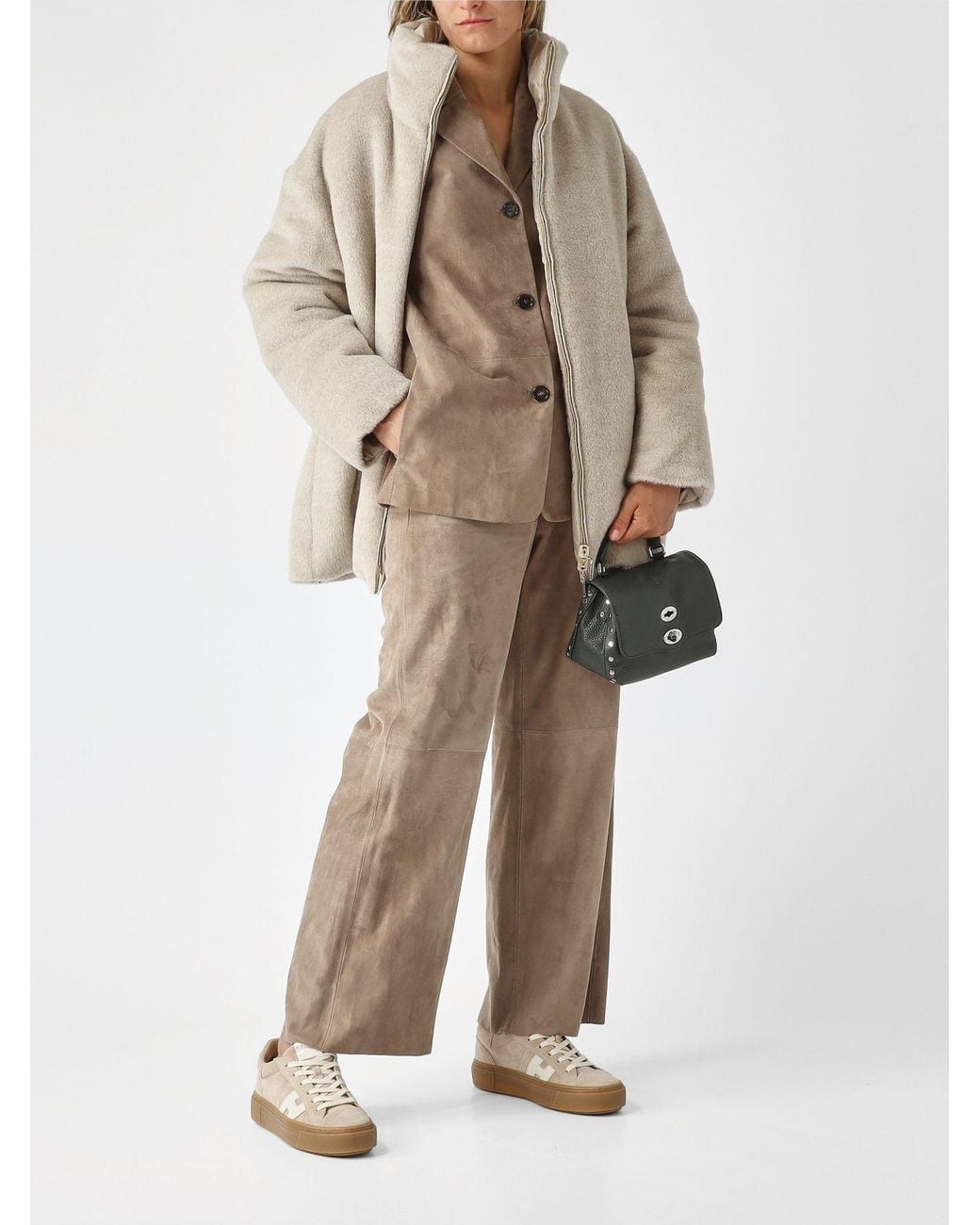 Max Mara Natural High-Waisted Wide-Leg Trousers