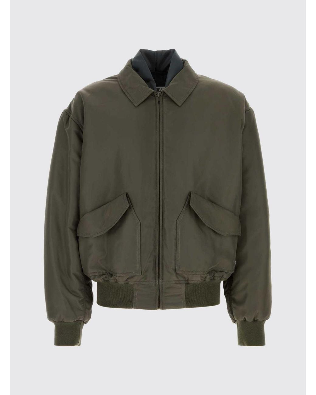 MM6 by Maison Margiela Brown Relaxed Fit Nylon Bomber Jacket With Stitch Logo for men