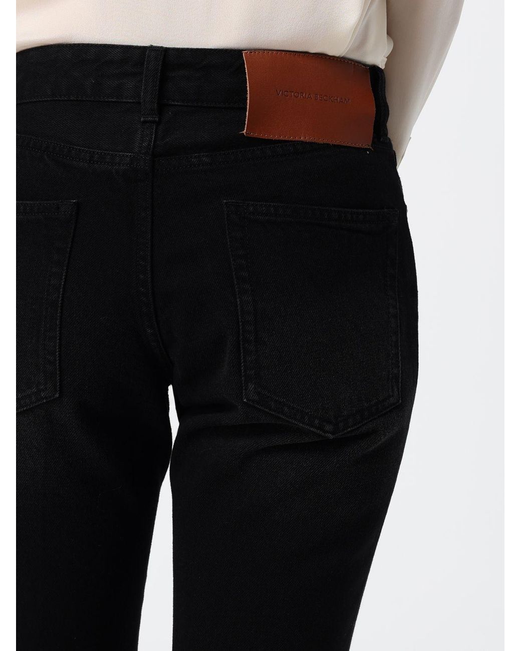 Victoria Beckham Black Mid-Rise Cropped Slim Fit Jeans