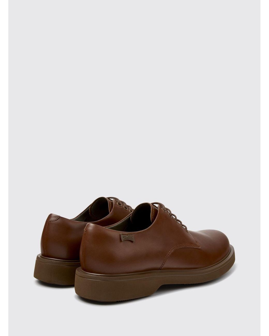 Camper Brown Norman Smooth Leather Derby Shoes With Xl Extralight Ultralight Sole for men