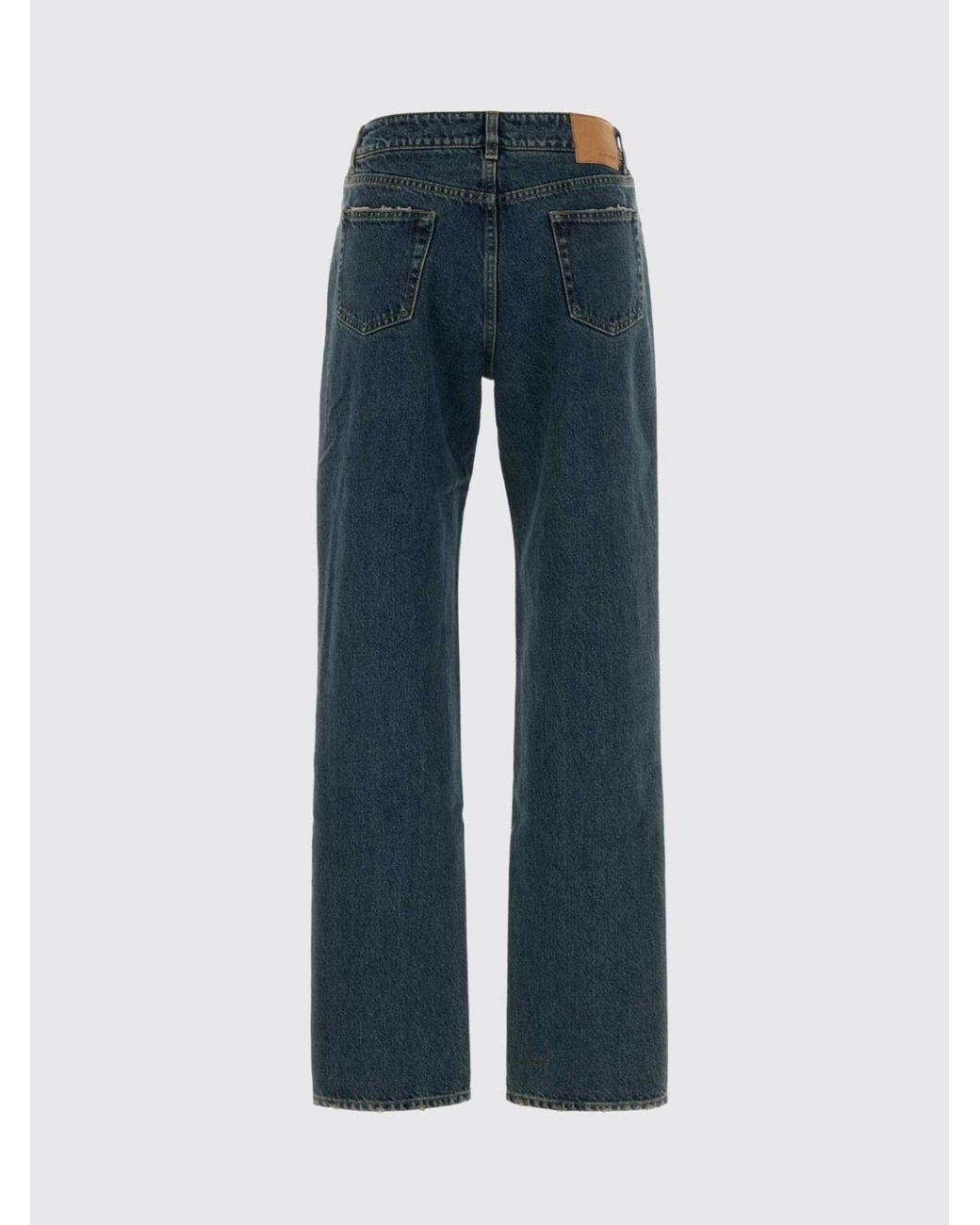 Magda Butrym Blue Mid-Rise Straight-Leg Cotton Denim Jeans