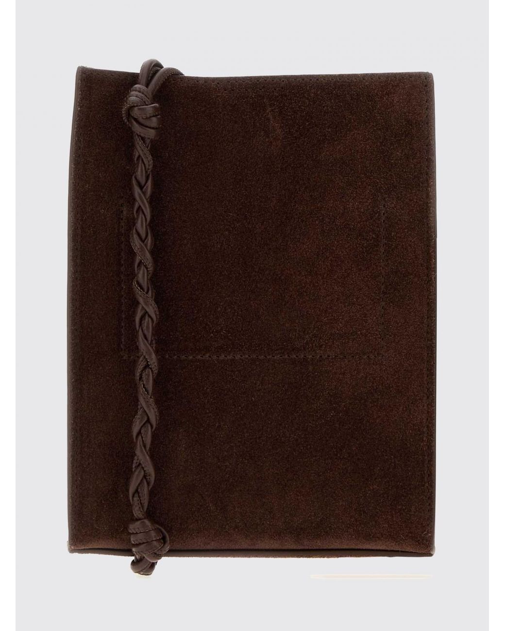 Jil Sander Brown Small Tangle Suede Calfskin Crossbody Bag for men