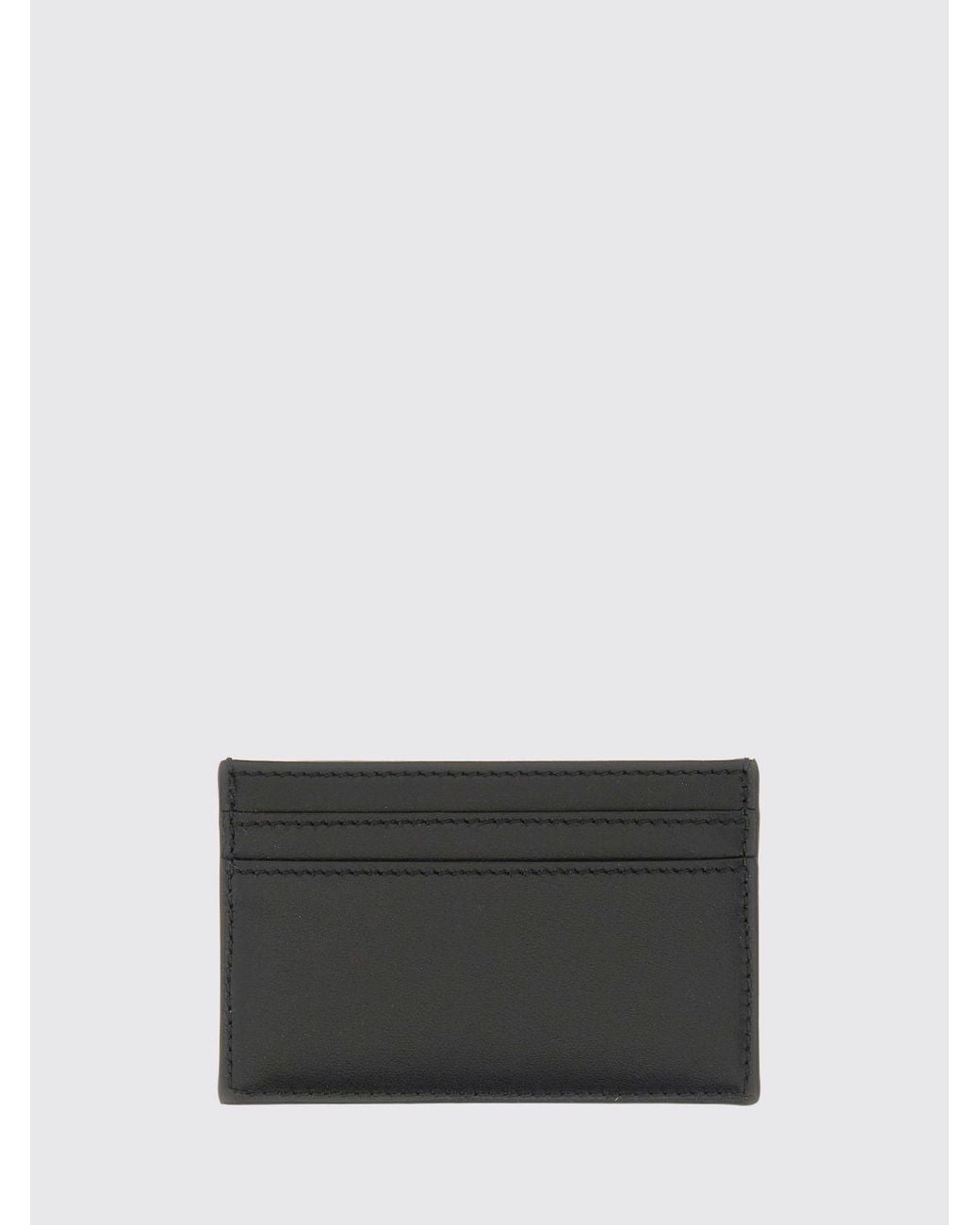 McQueen Gray Leather Credit Card Holder for men