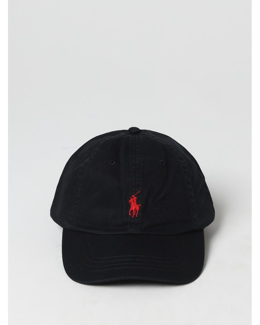 Polo Ralph Lauren Black Classic Baseball Cap With Adjustable Strap And Embroidered Accent for men
