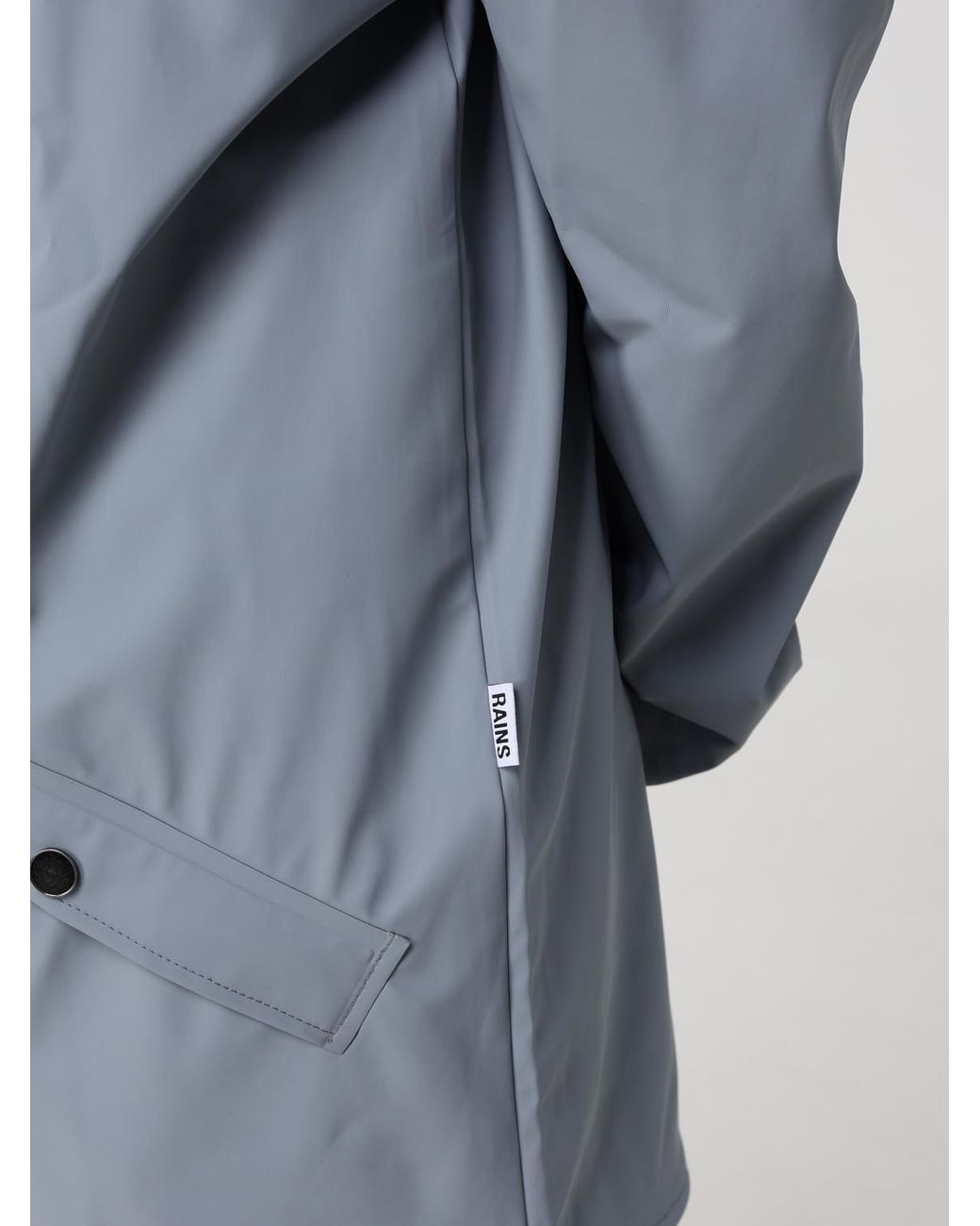 Rains Blue Hooded Waterproof Polyester Raincoat