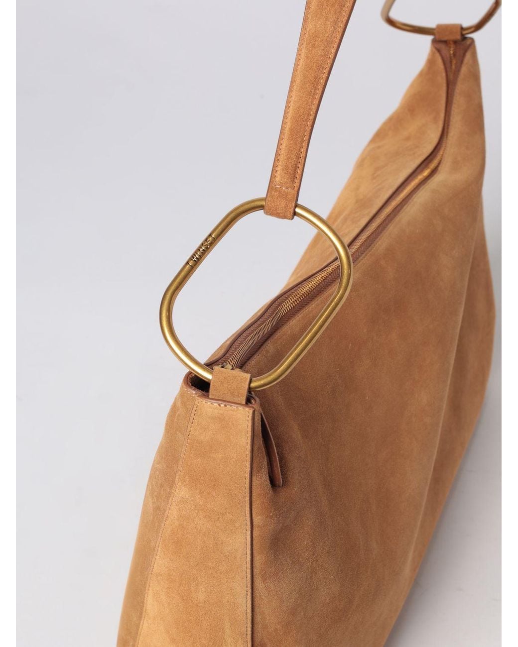 Twinset Brown Liliane Suede Shoulder Bag