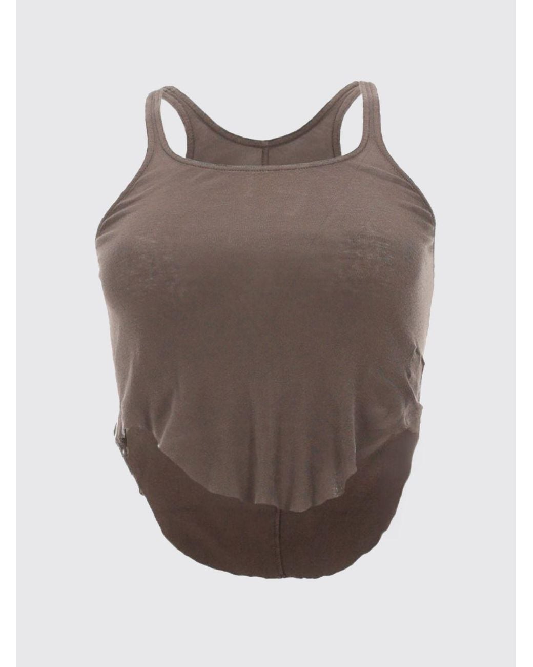 Rick Owens Brown Cotton Cropped Top