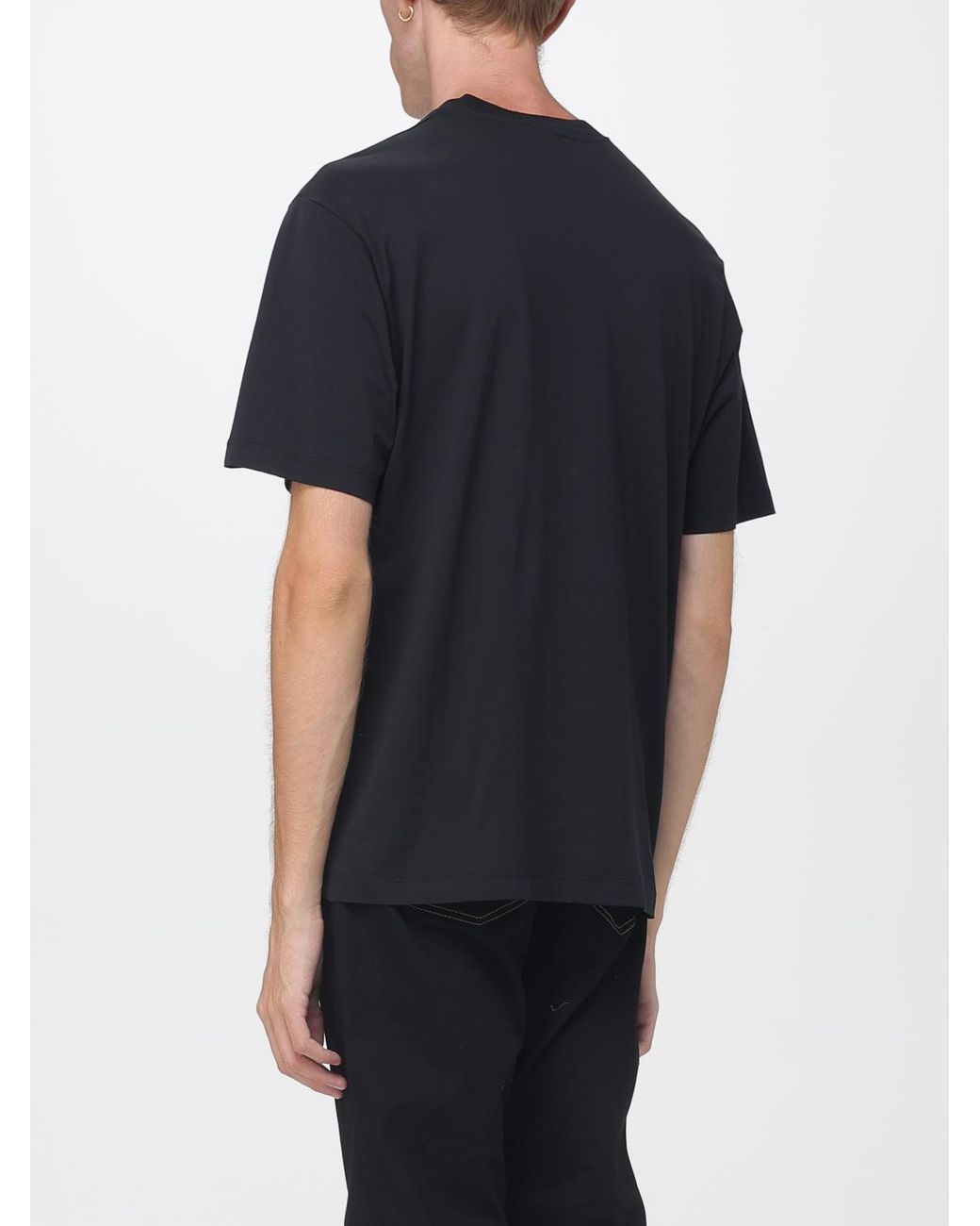Gucci Black Striped Cotton T-Shirt With Tone-On-Tone Logo for men